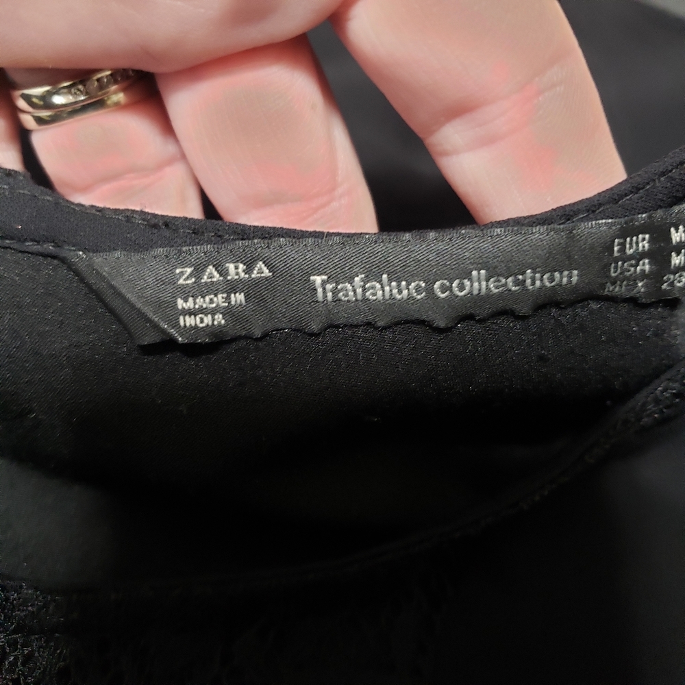 Zara Trafaluc Sz Medium Black & Lace Sheath Dress - Picture 5 of 12